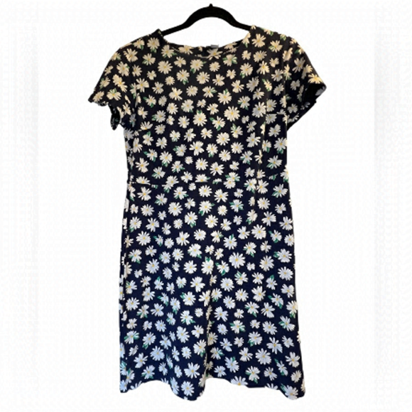 Old Navy Dress Navy Blue Floral Daisy Print Size L - Picture 2 of 8